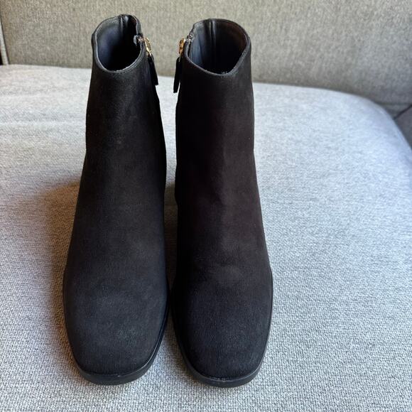 Pancaldi For Diane B. Women's Black Suede Leather Ankle Boot Sz 7 Side Zip - Picture 5 of 12